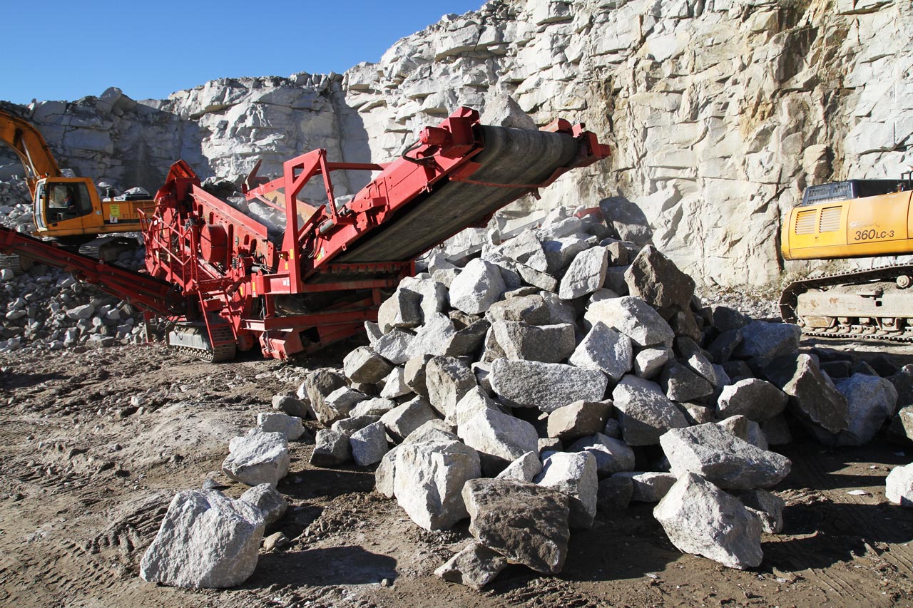 Produkcja kruszywa i kamienia hydrotechnicznego - kopalnia Eurovia
